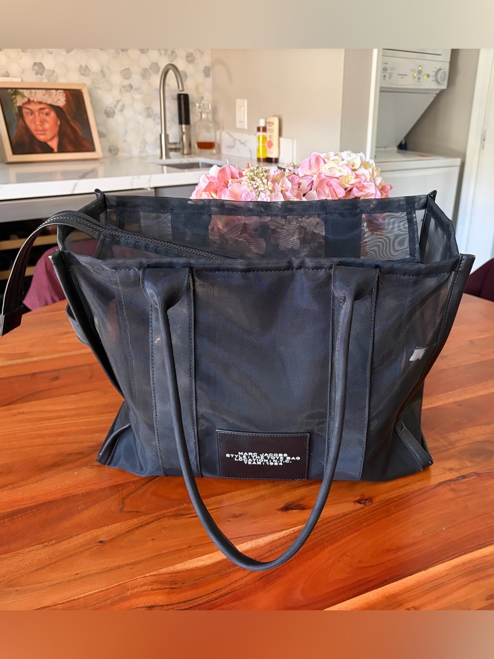 EUC Marc Jacobs Black Mesh 'The Tote Bag' Large Tote - Picture 4 of 10